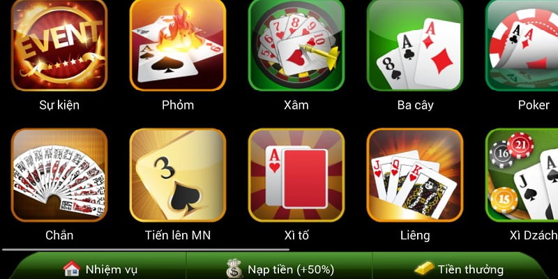 Kho game bài hấp dẫn